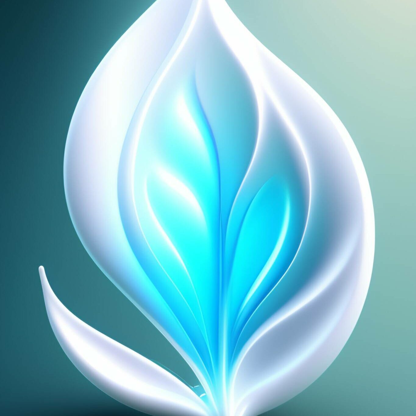 white leaf inside aqua cloud logo